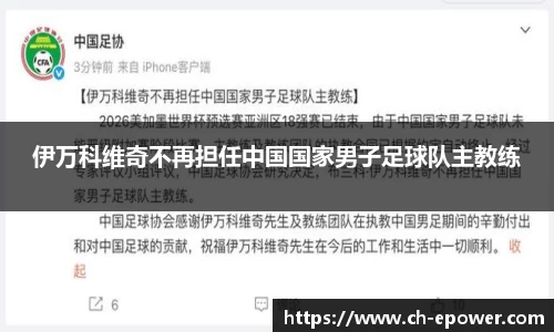 伊万科维奇不再担任中国国家男子足球队主教练